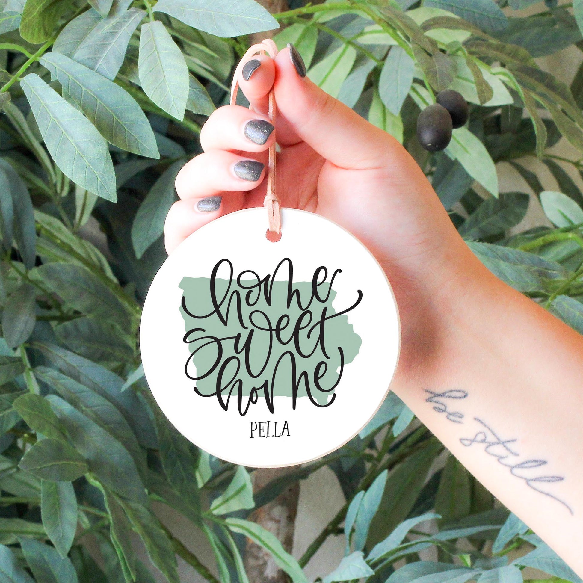 4" Round Ornament-Home Sweet Home Pella Iowa -4