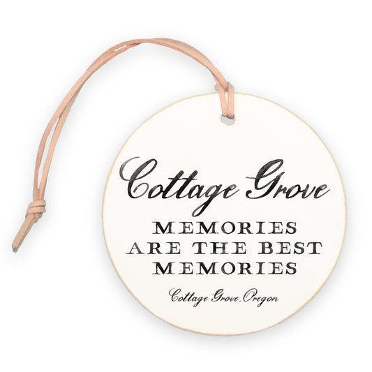 4" Round Ornament-The Best Memories Cottage Grove Oregon -0