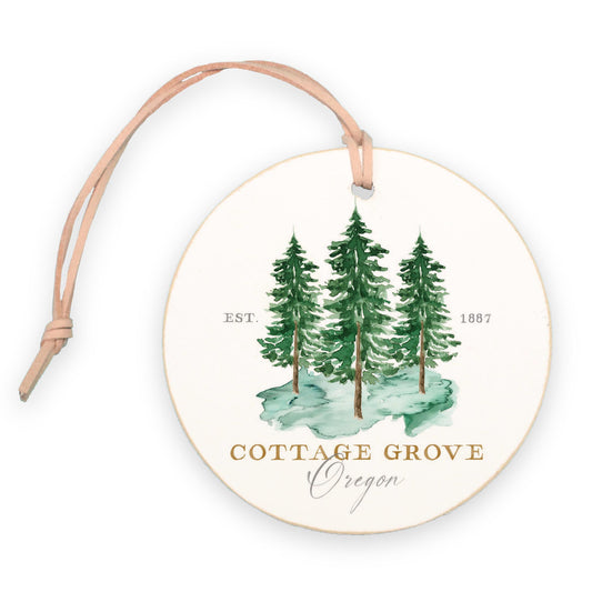 4" Round Ornament-Tree Trio  Cottage Grove Oregon -0