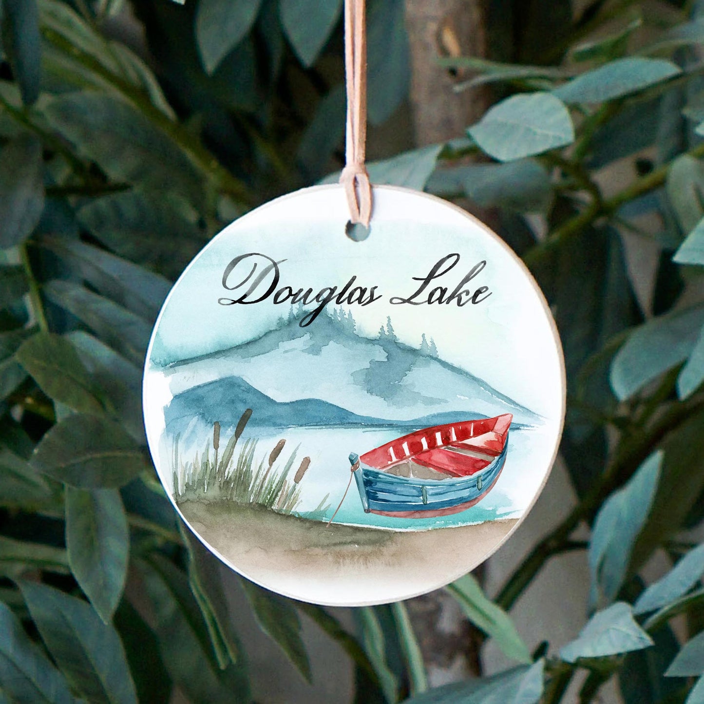 4" Round Ornament-Canoe Douglas Lake -2