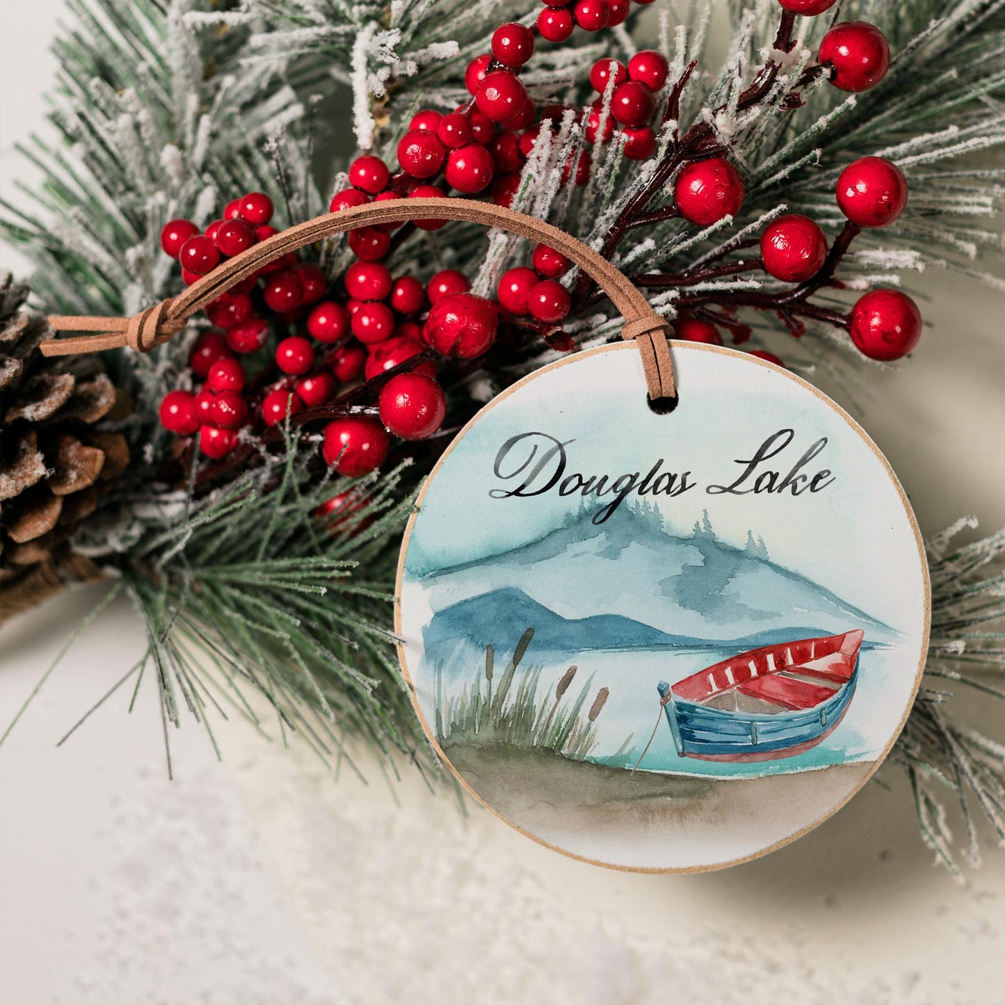 4" Round Ornament-Canoe Douglas Lake -3