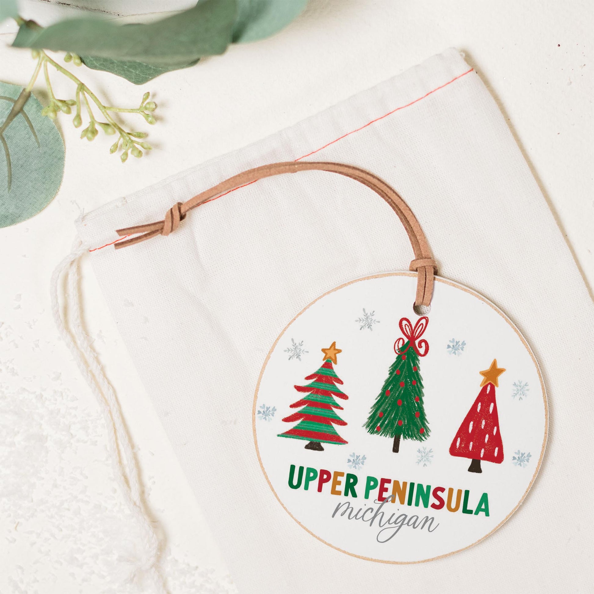 4" Round Ornament-Whimsy Wonder Traditional Upper Peninsula Michigan -1