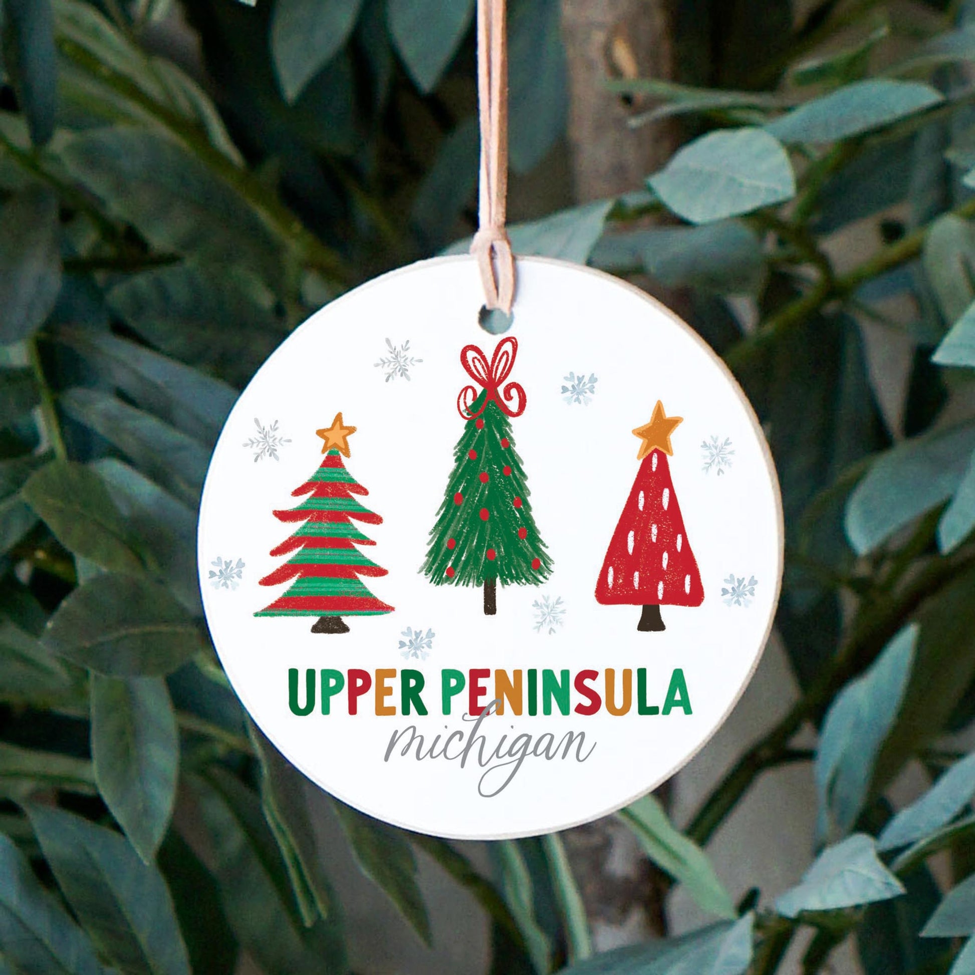 4" Round Ornament-Whimsy Wonder Traditional Upper Peninsula Michigan -2