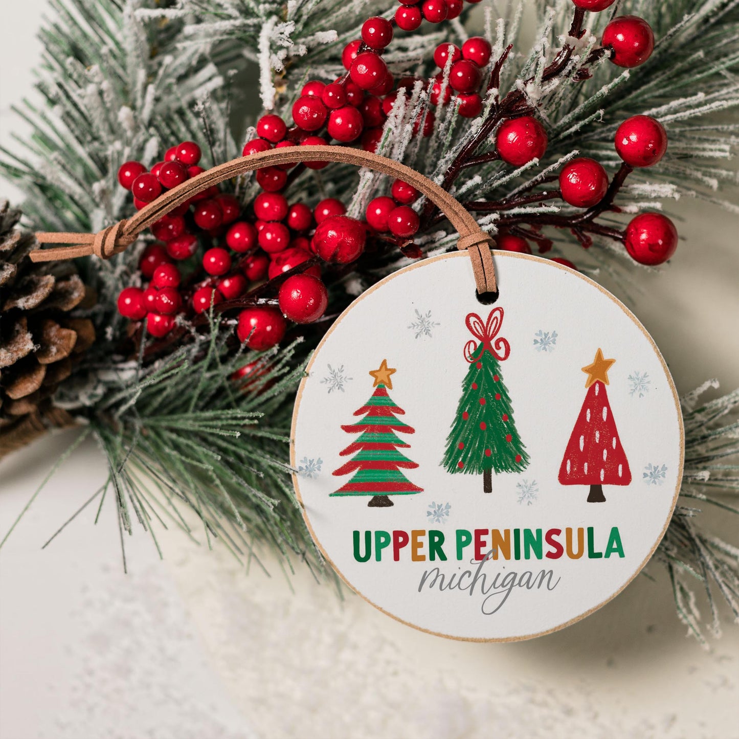 4" Round Ornament-Whimsy Wonder Traditional Upper Peninsula Michigan -3