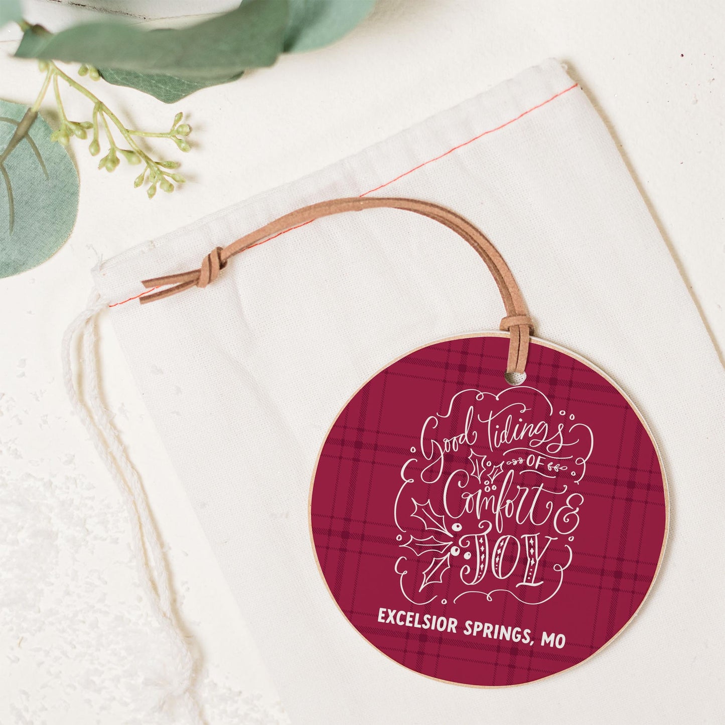 4" Round Ornament-Winterberry Excelsior Springs Missouri -1