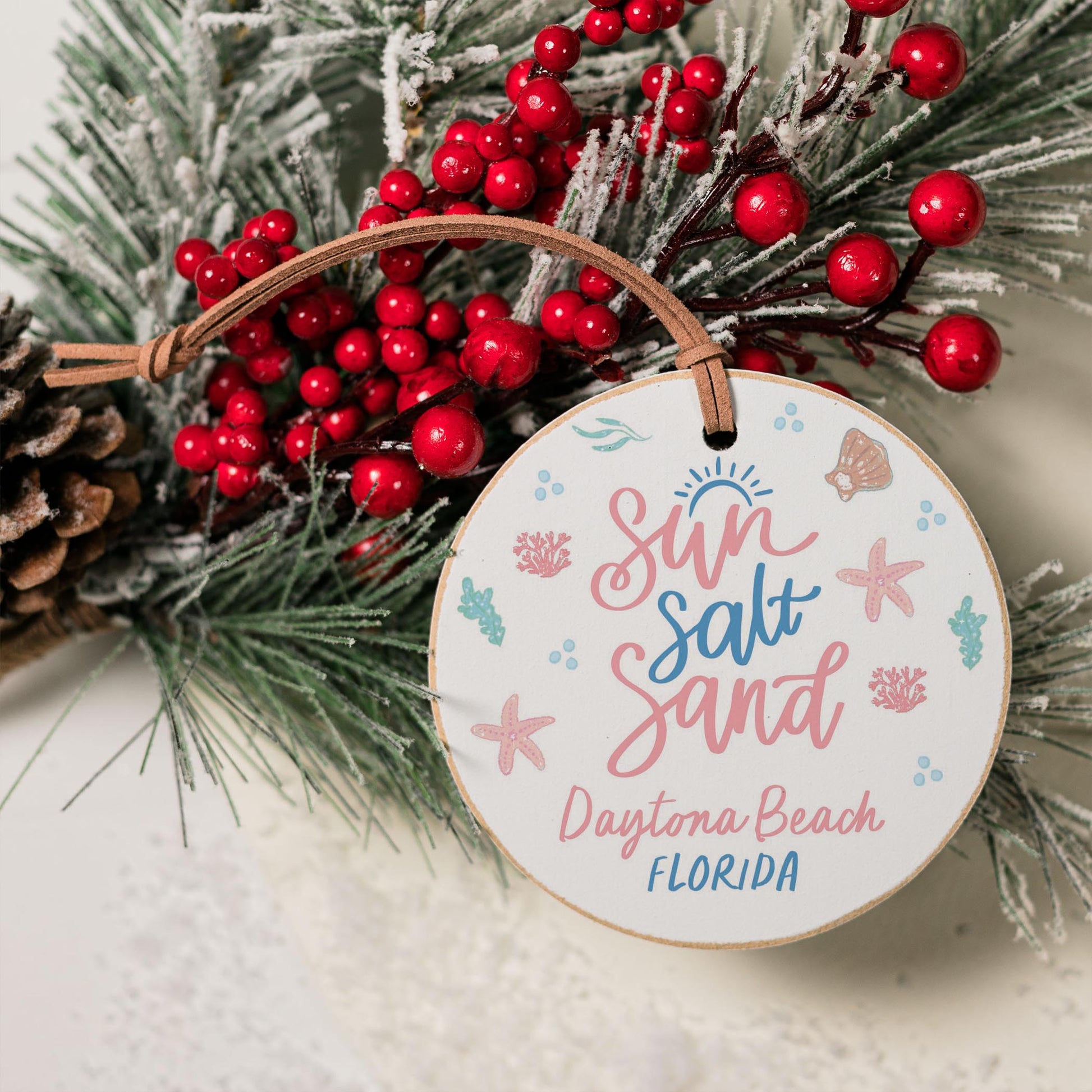 4" Round Ornament-City & State Coastal Sea Turtles -3
