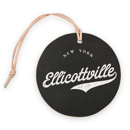 4" Round Ornament-Vintage Ellicottville New York -0