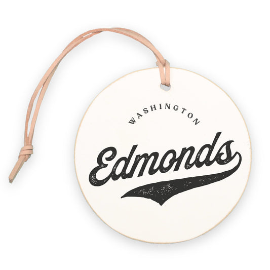 4" Round Ornament-Vintage Retro Edmonds Washington