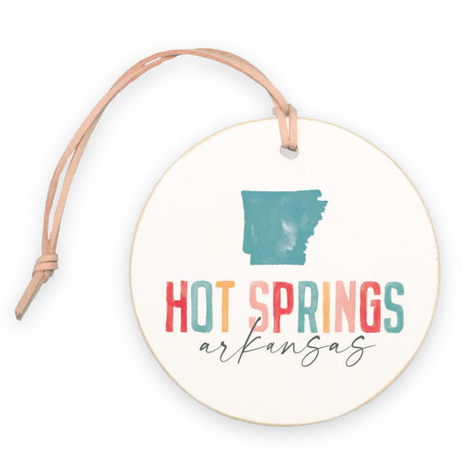 4" Round Ornament-Watercolor City Hot Springs Arkansas -0
