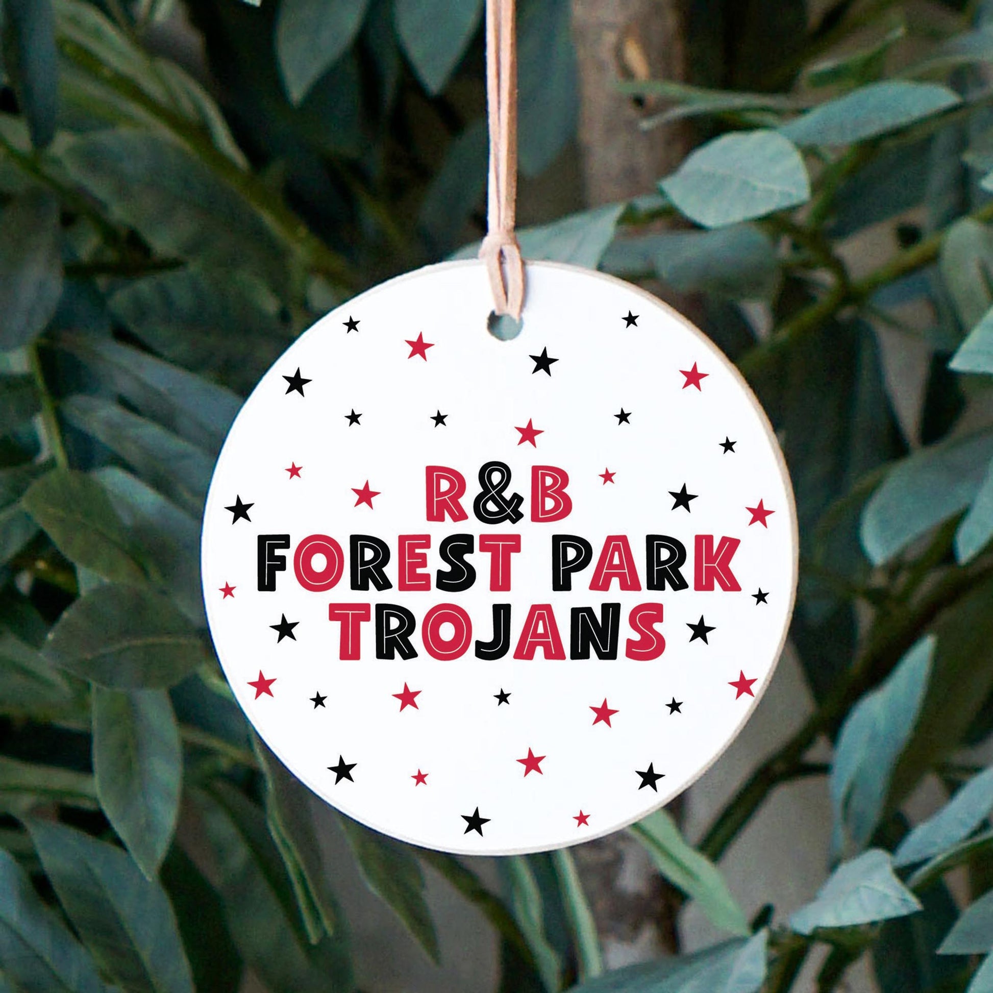 4" Round Ornament-Game Day Stars R&B Forest Park Trojans -2