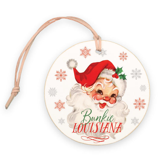 4" Round Ornament-Classic Santa Bunkie Louisiana -0