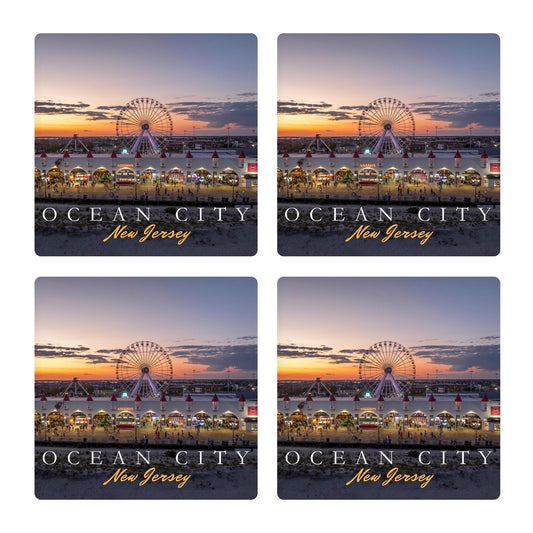 Ceramic Square Coaster 4-Set-Wonderland Sunset Square
