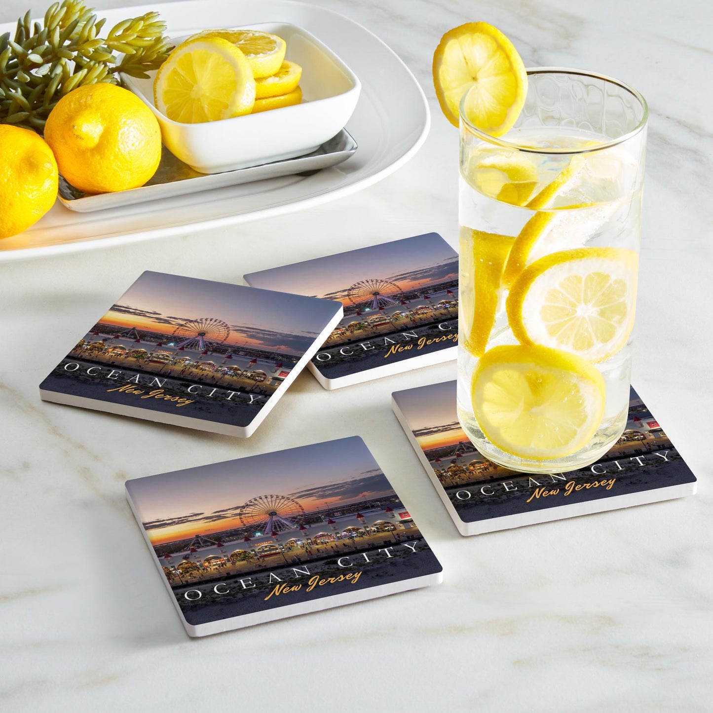 Ceramic Square Coaster 4-Set-Wonderland Sunset Square