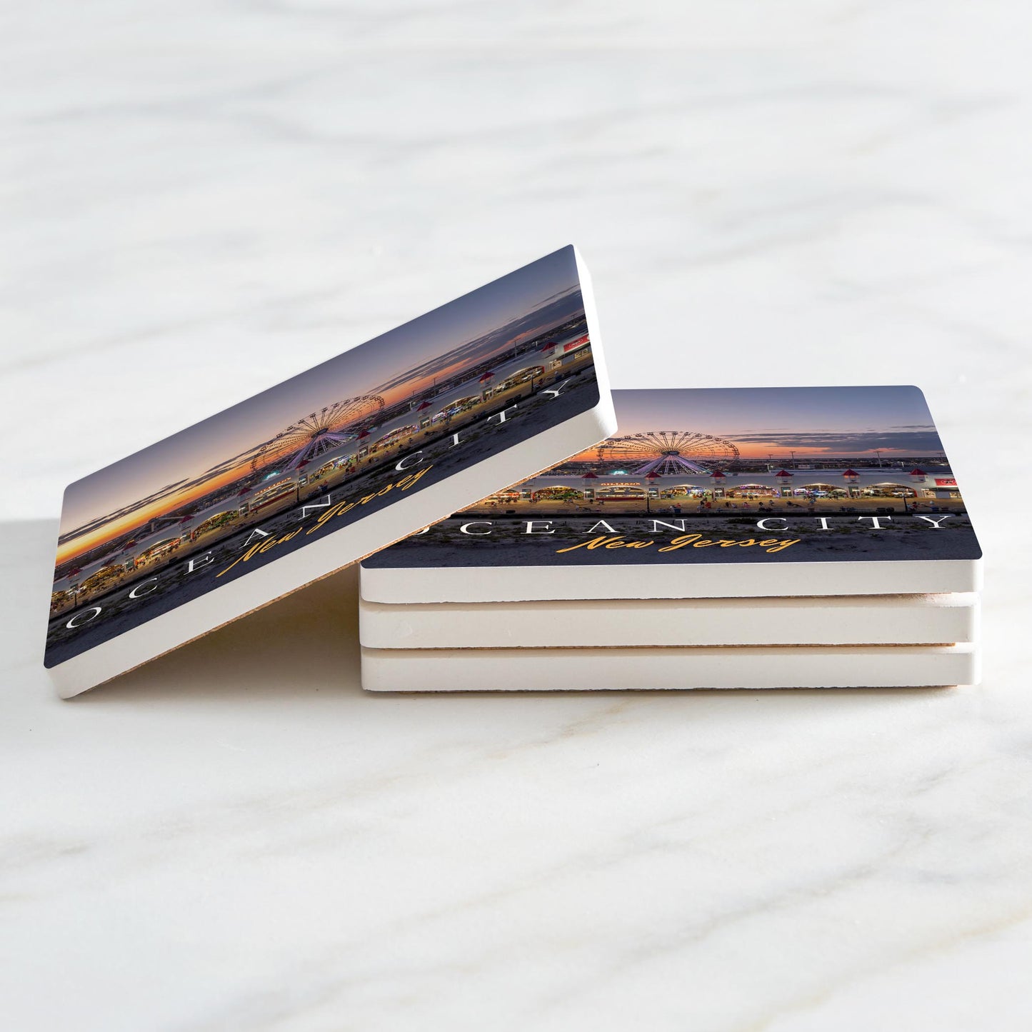 Ceramic Square Coaster 4-Set-Wonderland Sunset Square