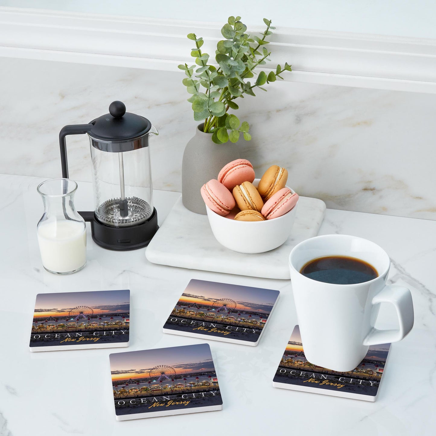 Ceramic Square Coaster 4-Set-Wonderland Sunset Square