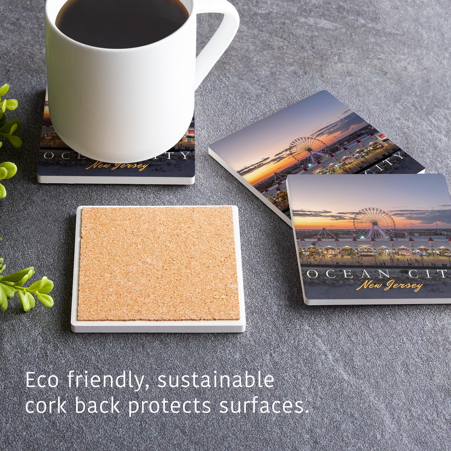 Ceramic Square Coaster 4-Set-Wonderland Sunset Square