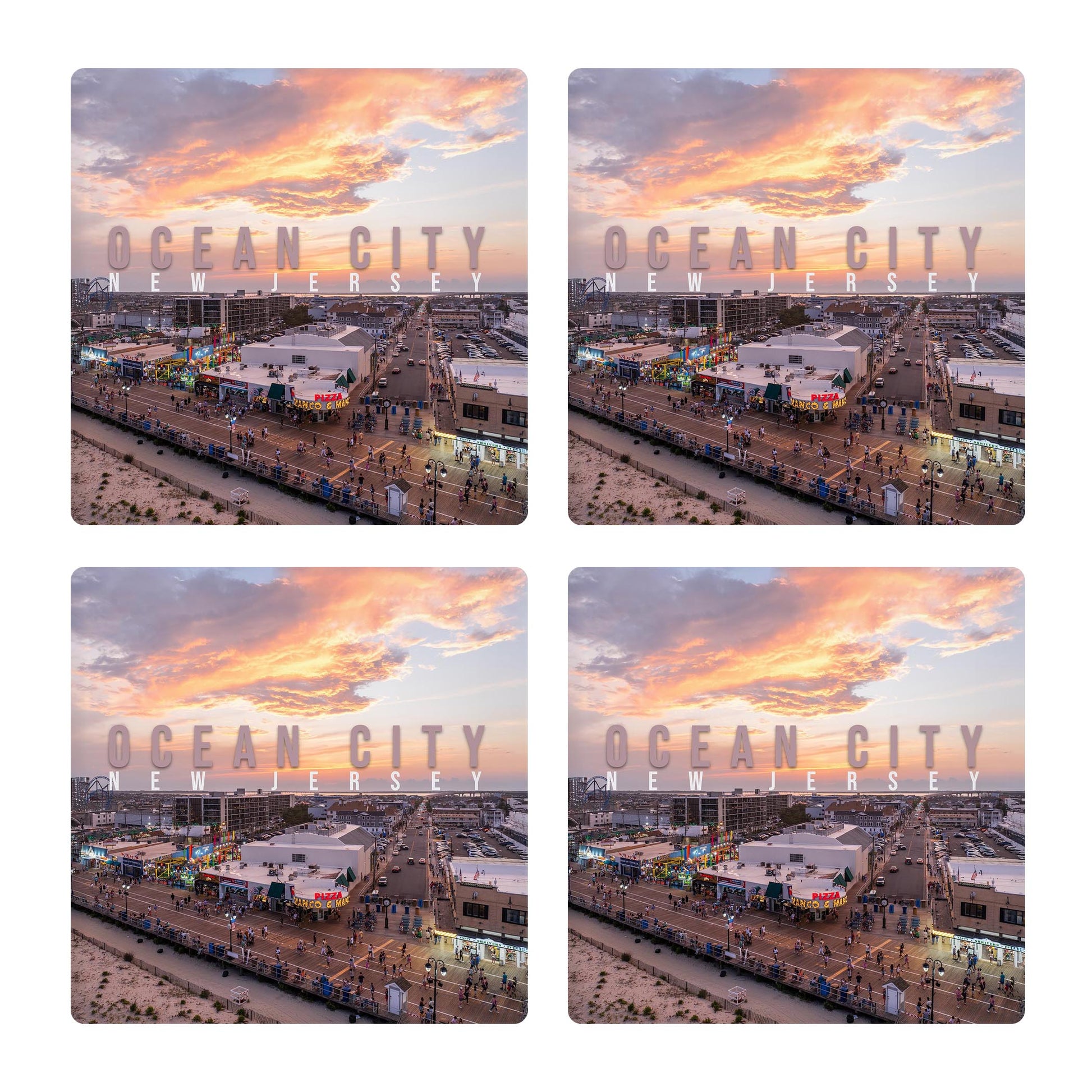 Ceramic Square Coaster 4-Set-Manco Sunset -0
