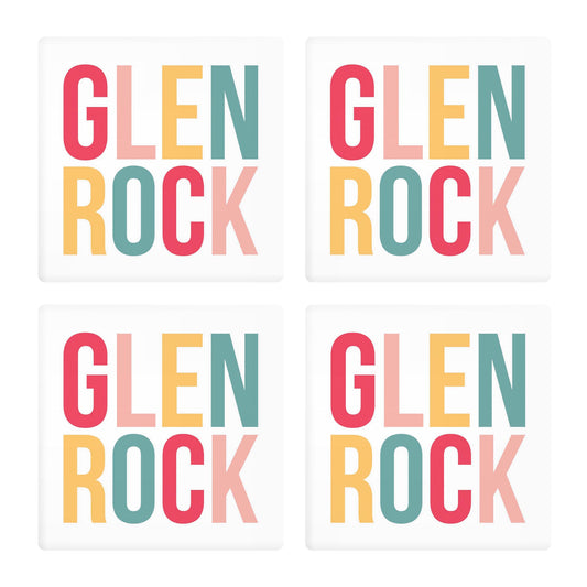 Ceramic Square Coaster 4-Set-Bright Boho Glen Rock -0