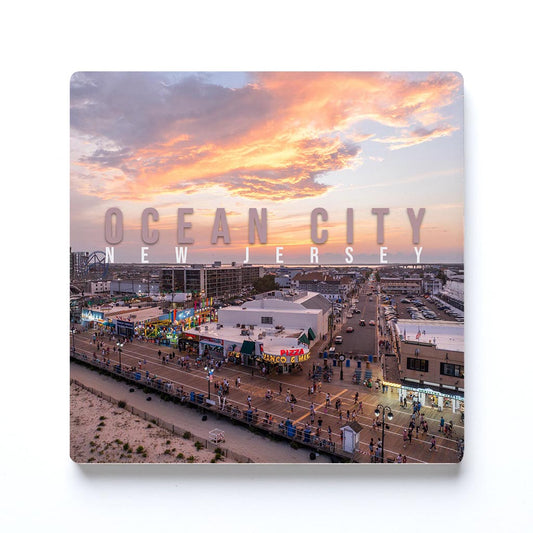 Ceramic Square Coaster-Manco Sunset -0