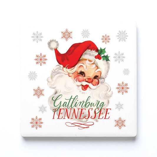 Ceramic Square Coaster-Classic Santa Gatlinburg Tennessee -0