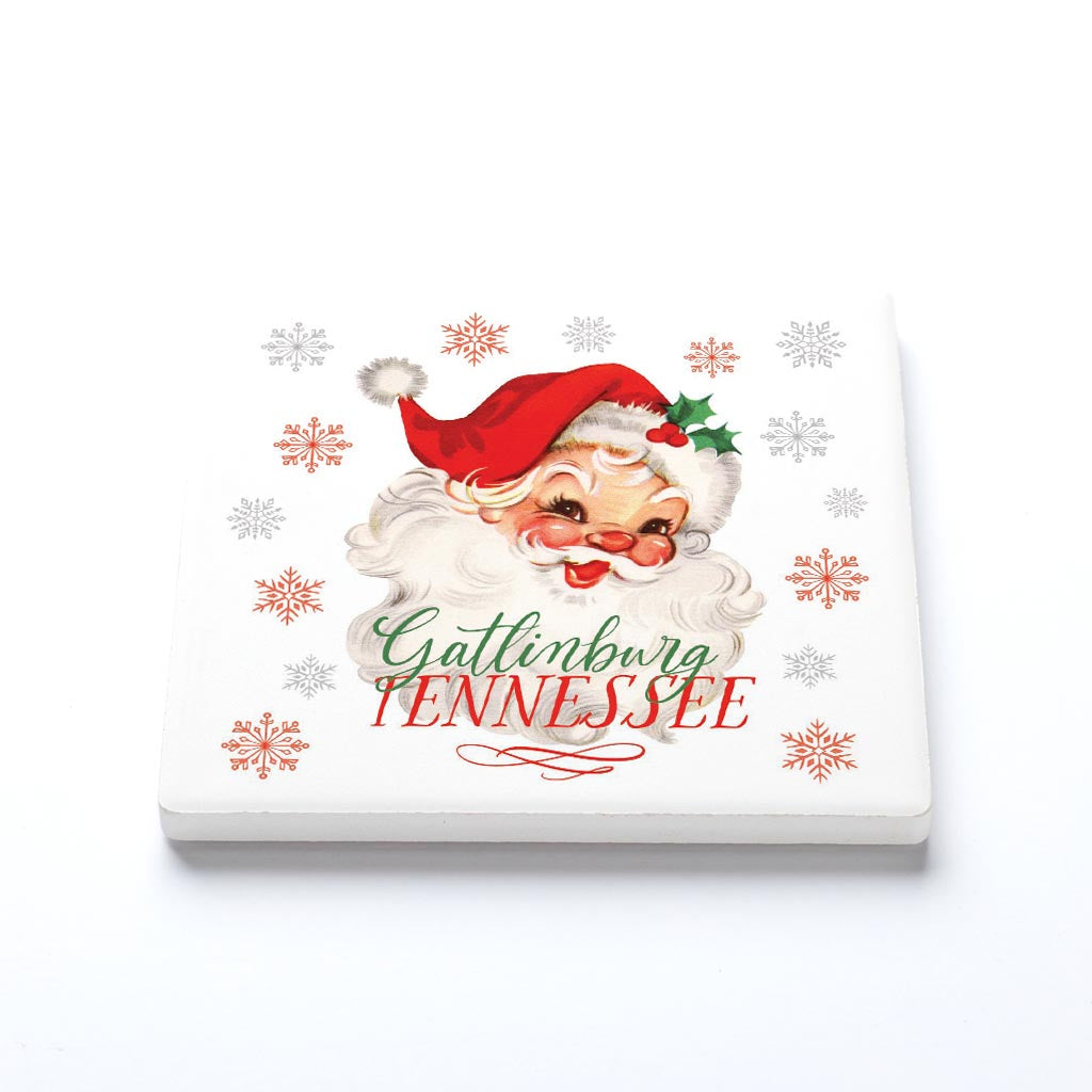 Ceramic Square Coaster-Classic Santa Gatlinburg Tennessee -1