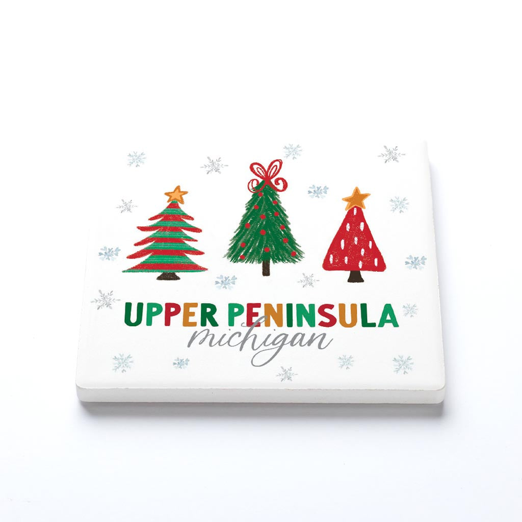 Ceramic Square Coaster-Cottage Tree Upper Peninsula Michigan -1