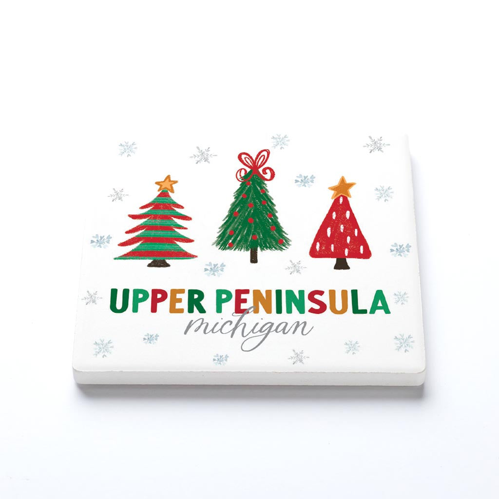 Ceramic Square Coaster-Whimsy Wonder Traditional Upper Peninsula Michigan -1