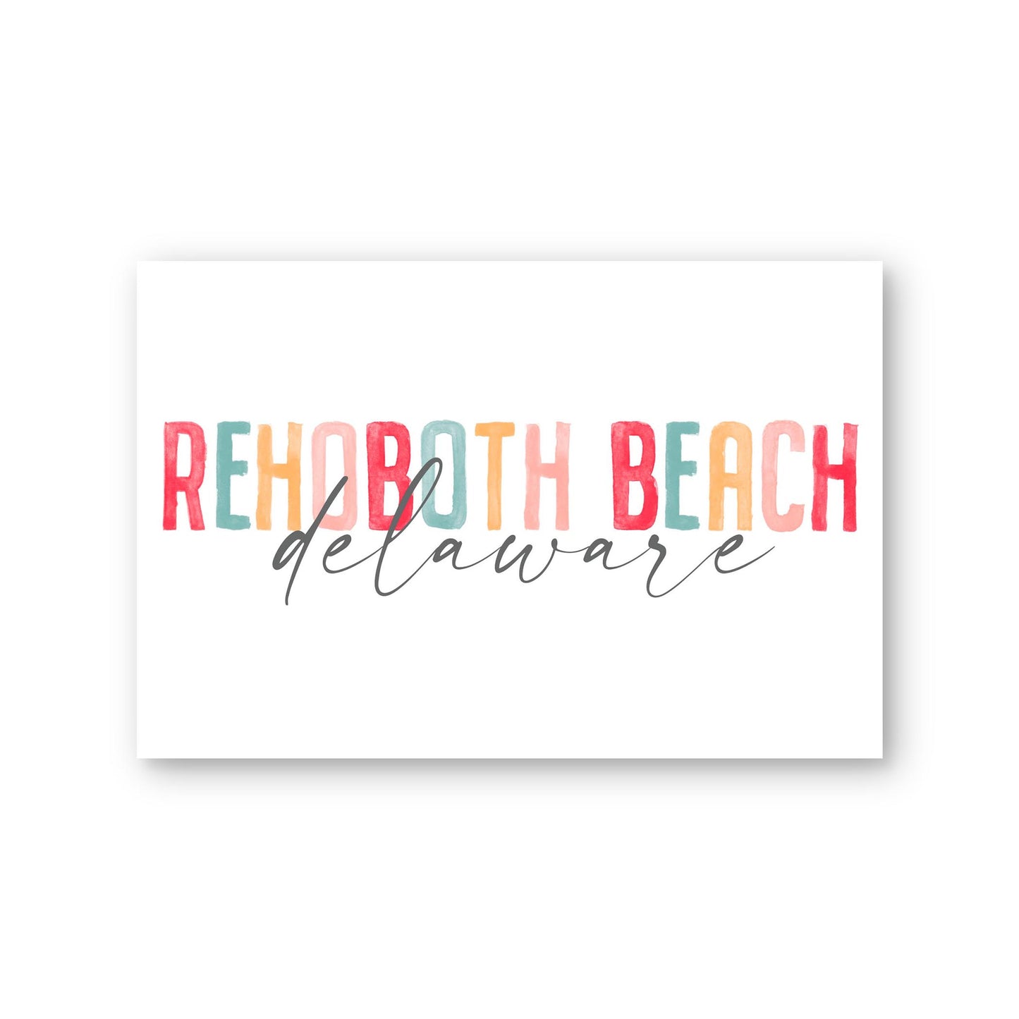 4x6 Studio Sign Horizontal-Watercolor City Rehoboth Beach -0