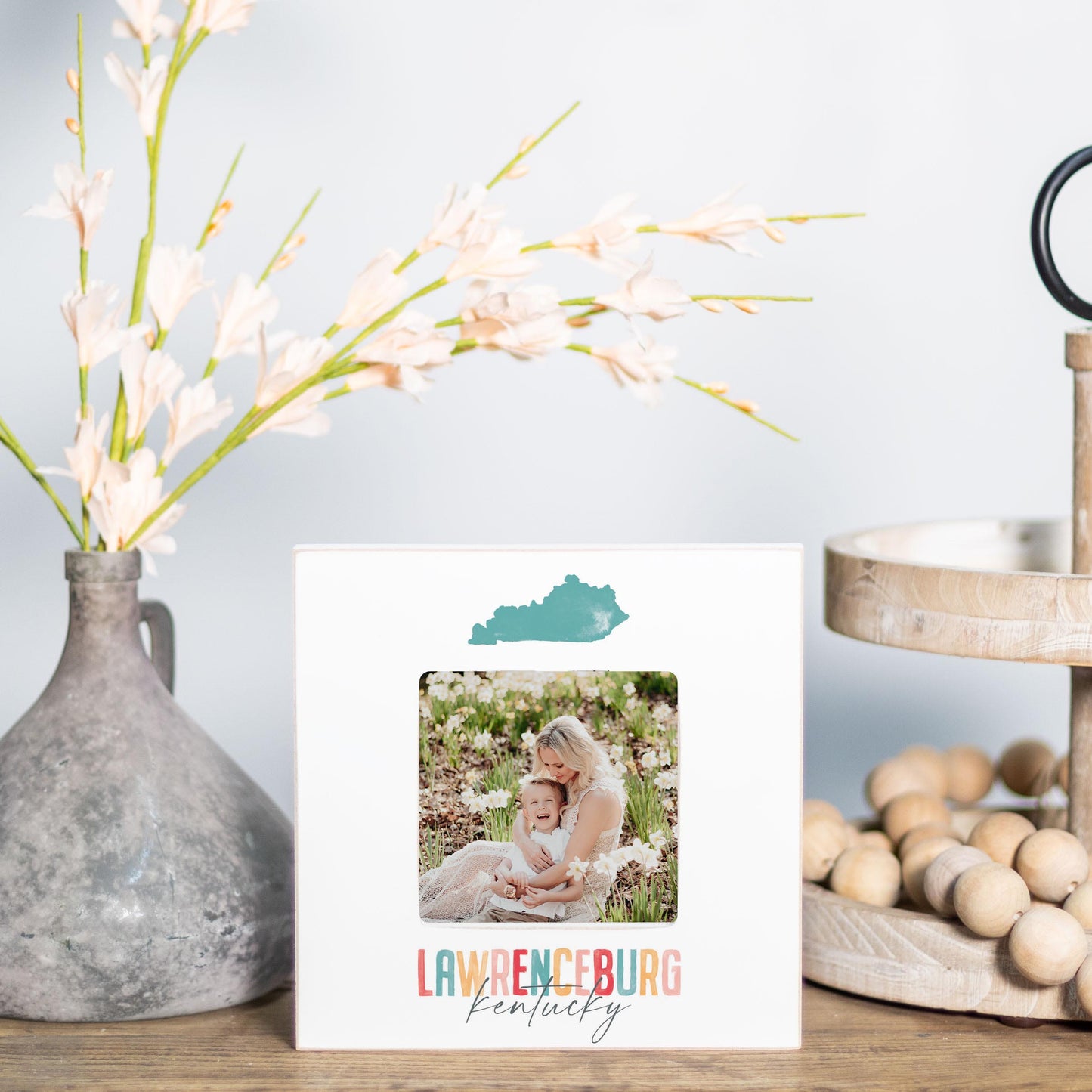 Simply Square Frame-Watercolor City Lawrenceburg Kentucky -1