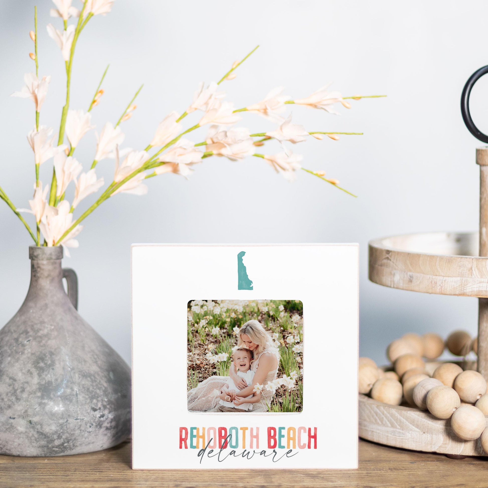 Simply Square Frame-Watercolor City Rehoboth Beach Delaware -1