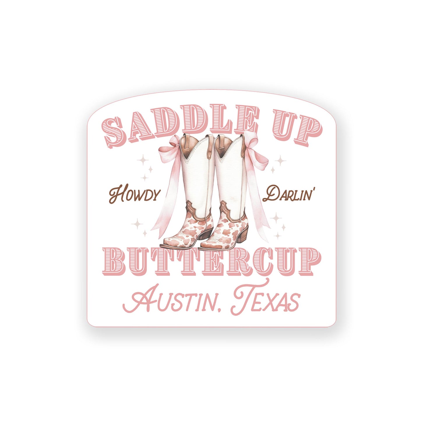 Vinyl Sticker-Love+Local Coquette Cowgirl Saddle Up -0