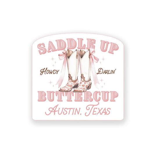 Vinyl Sticker-Love+Local Coquette Cowgirl Saddle Up -0