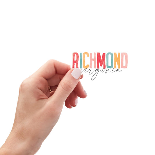 Vinyl Sticker-Watercolor City Richmond Virginia