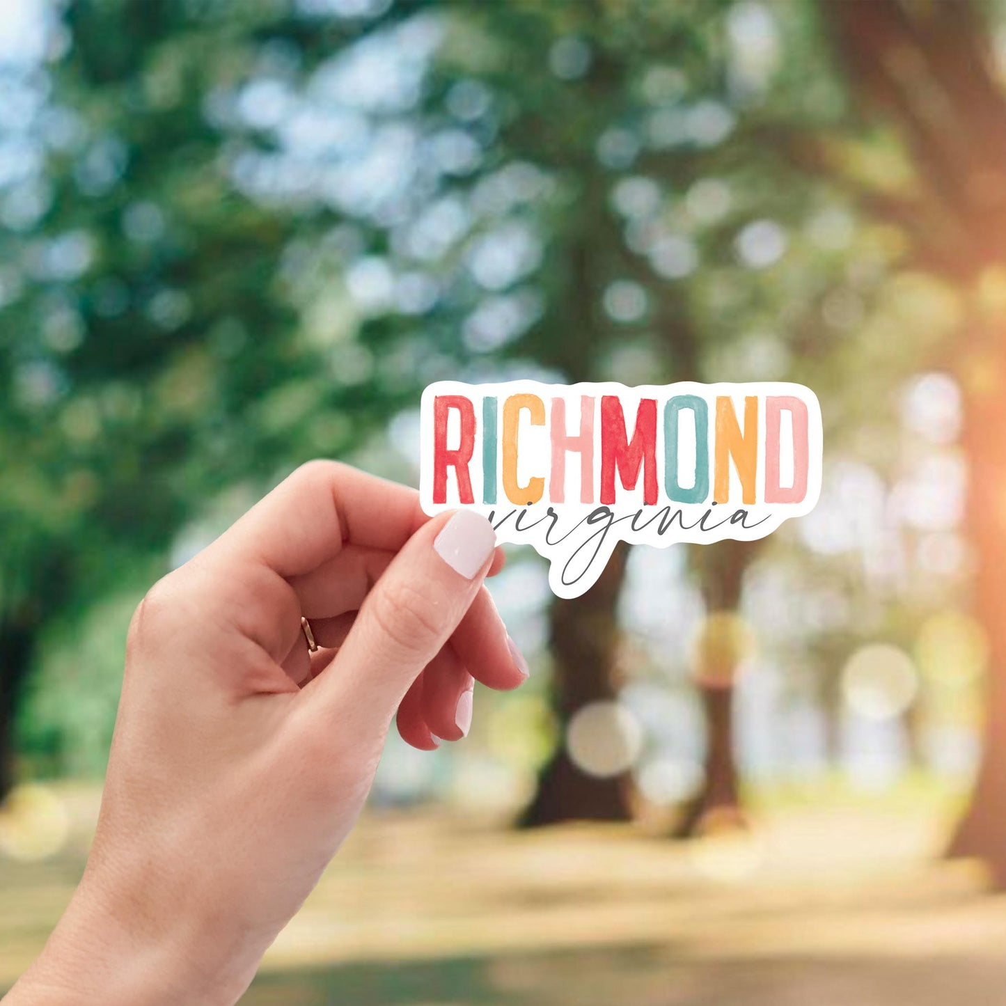 Vinyl Sticker-Watercolor City Richmond Virginia