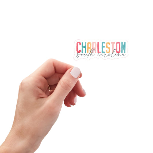 Vinyl Sticker-Watercolor City Charleston South Carolina -0