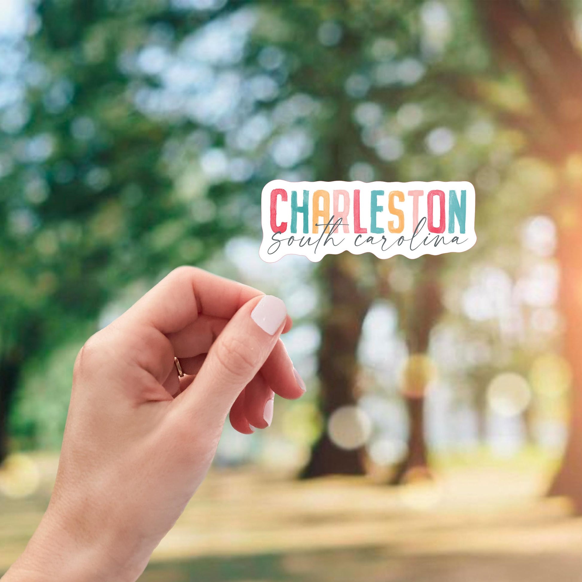 Vinyl Sticker-Watercolor City Charleston South Carolina -2