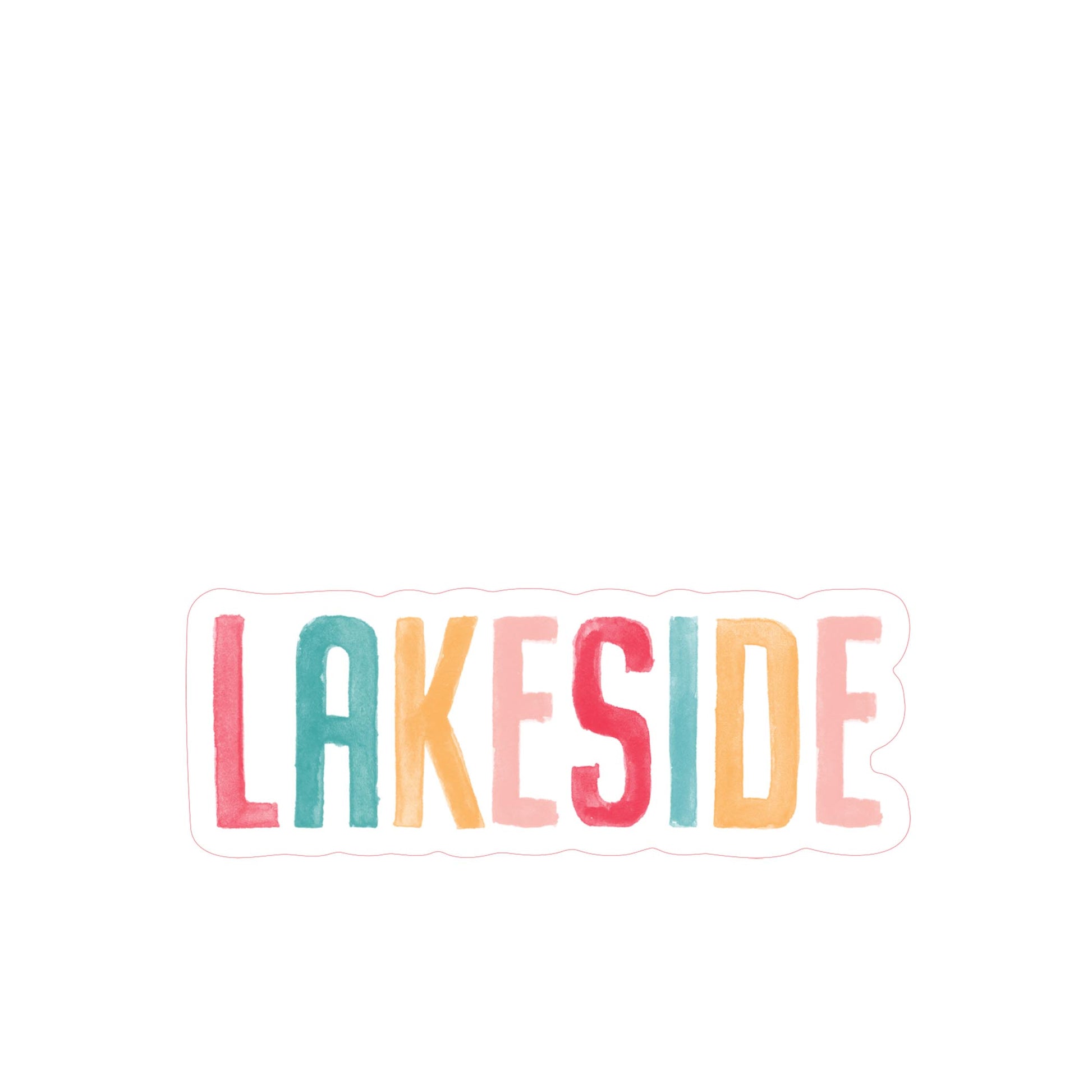 Vinyl Sticker-Watercolor City Lakeside -3