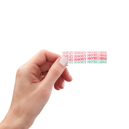 Vinyl Sticker-Retro Wave Great Smoky Mountains