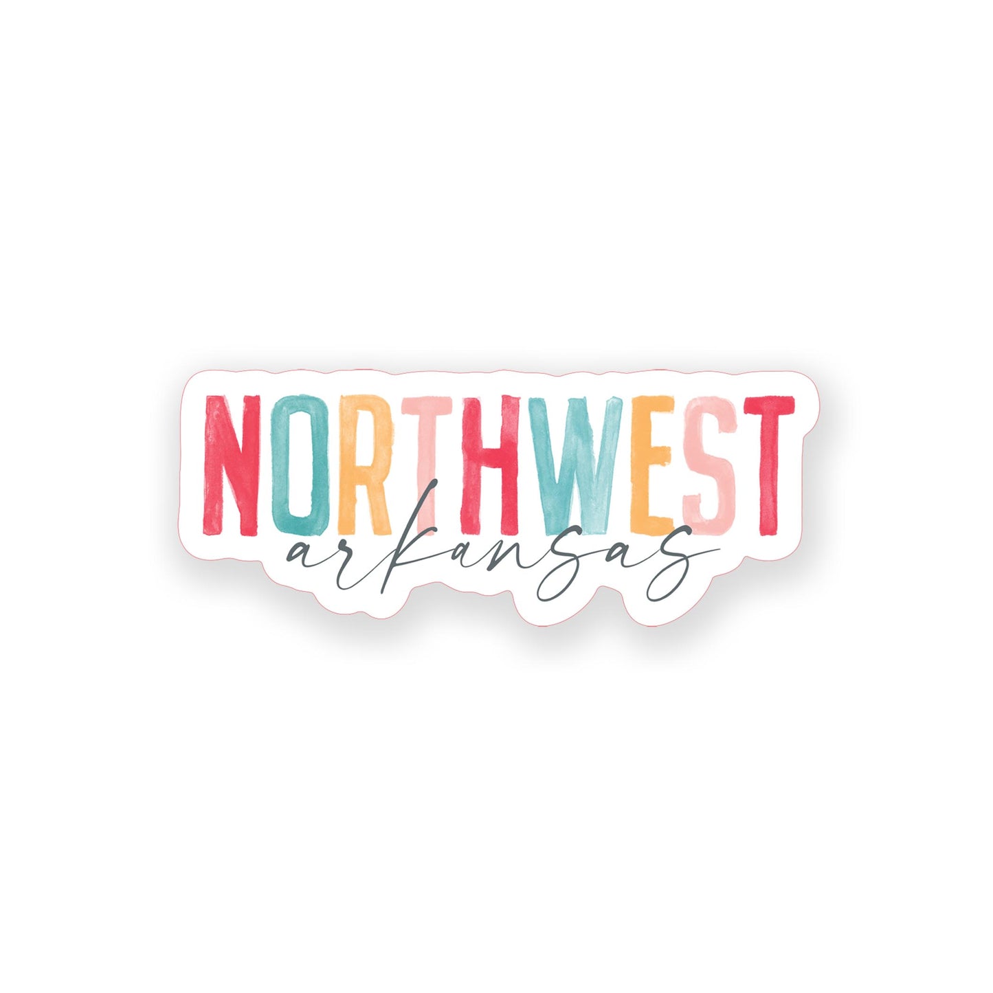 Vinyl Sticker-Watercolor City Northwest Arkansas -0