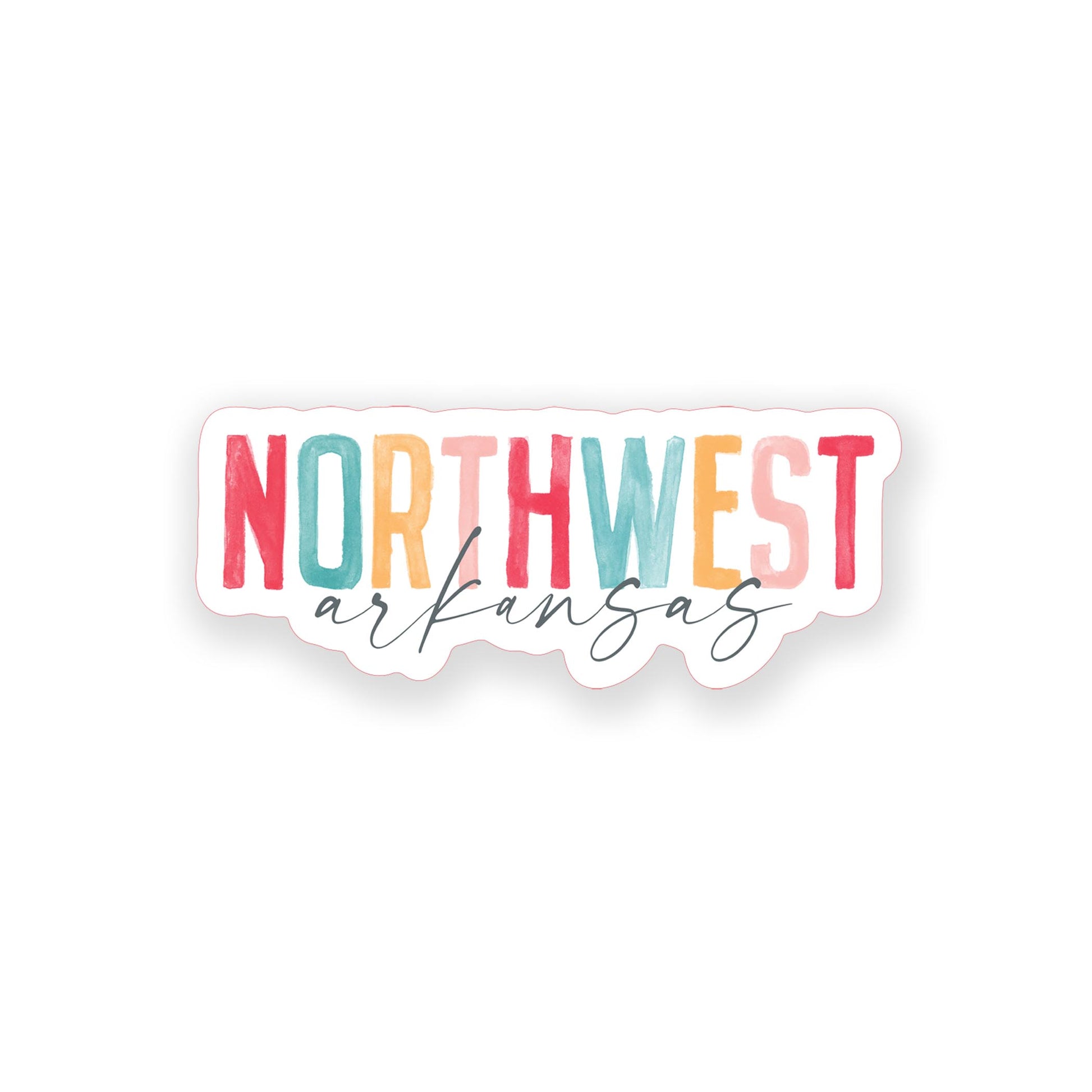 Vinyl Sticker-Watercolor City Northwest Arkansas -0