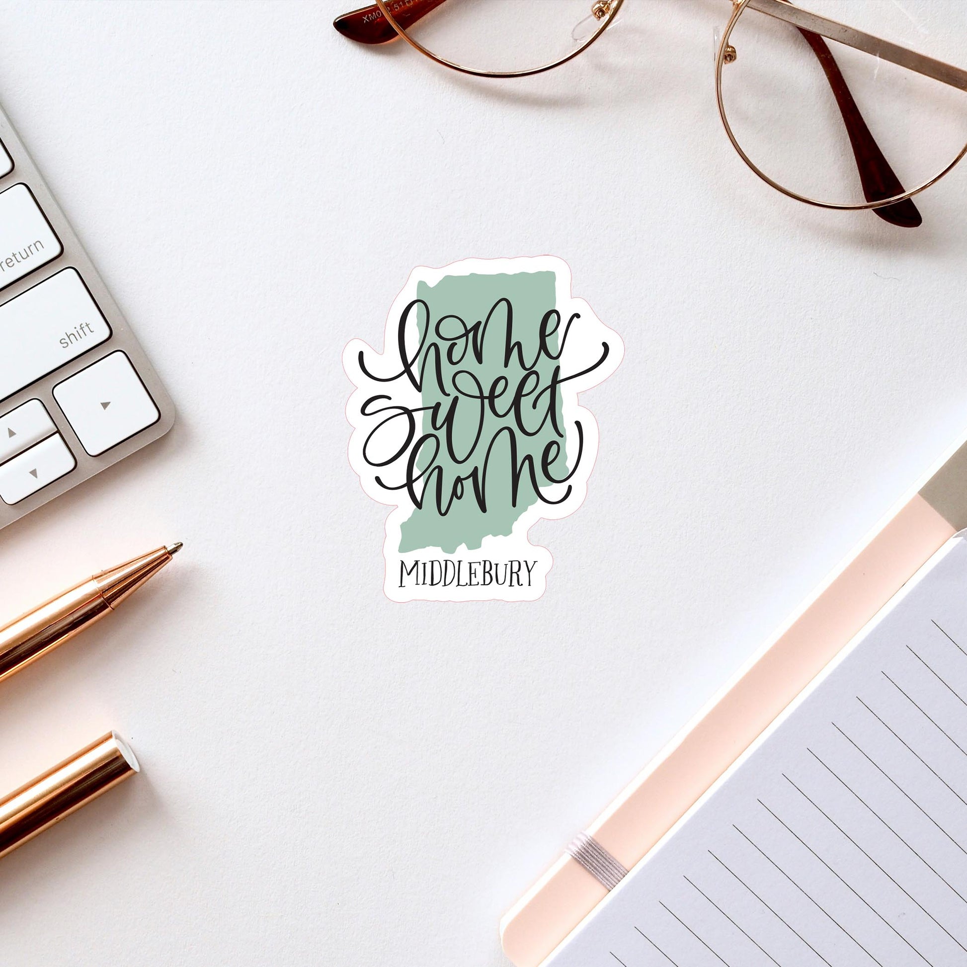 Vinyl Sticker-Home Sweet Home Middlebury Indiana -2