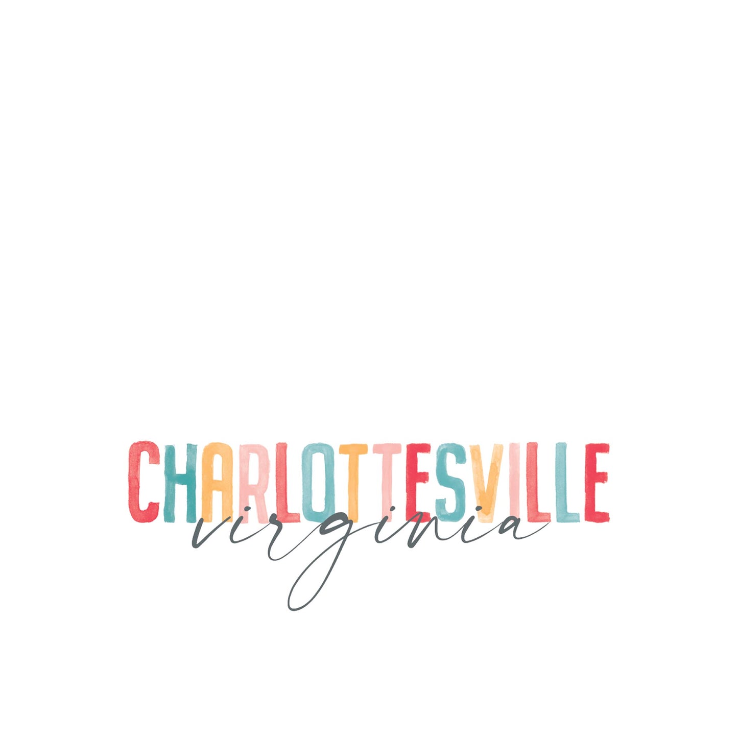 Vinyl Sticker-Watercolor City Charlottesville Virginia