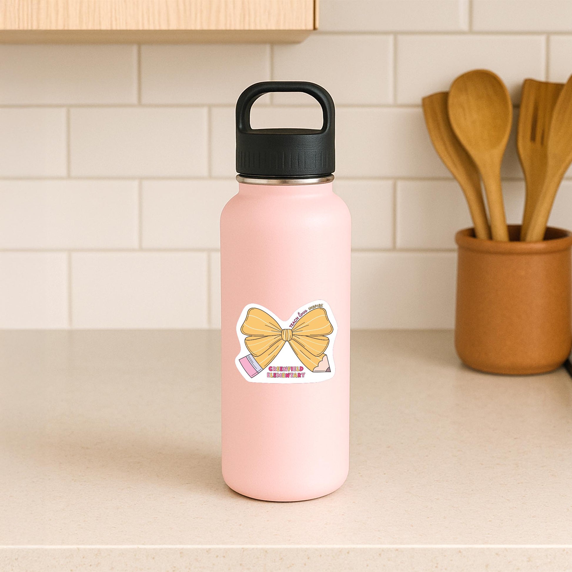 Vinyl Sticker-Love+Local Classroom Coquette Pencil Bow -3