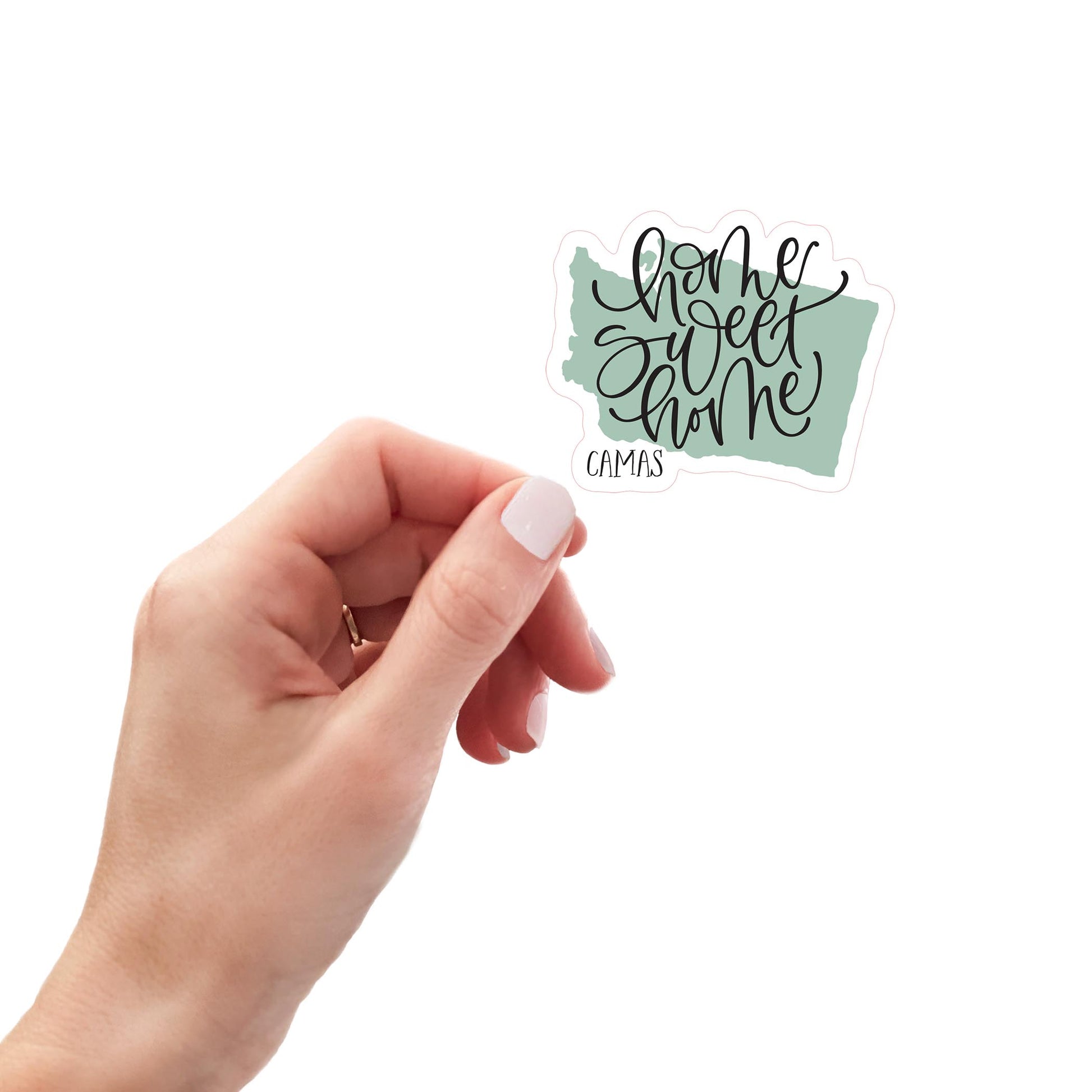 Vinyl Sticker-Home Sweet Home Camas Washington -0