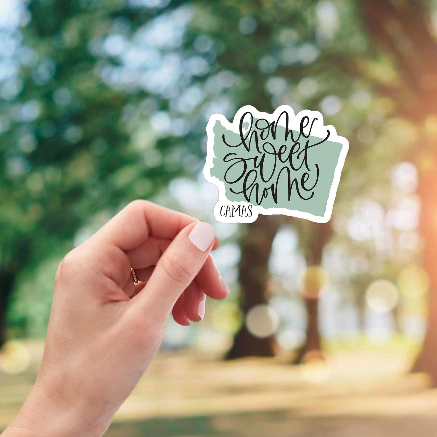 Vinyl Sticker-Home Sweet Home Camas Washington -2