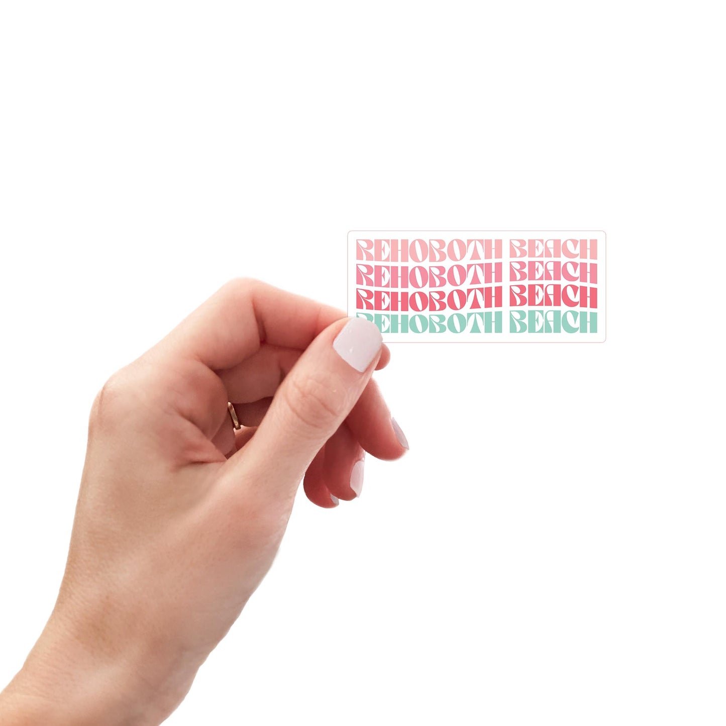 Vinyl Sticker-Retro Wave Rehoboth Beach -0