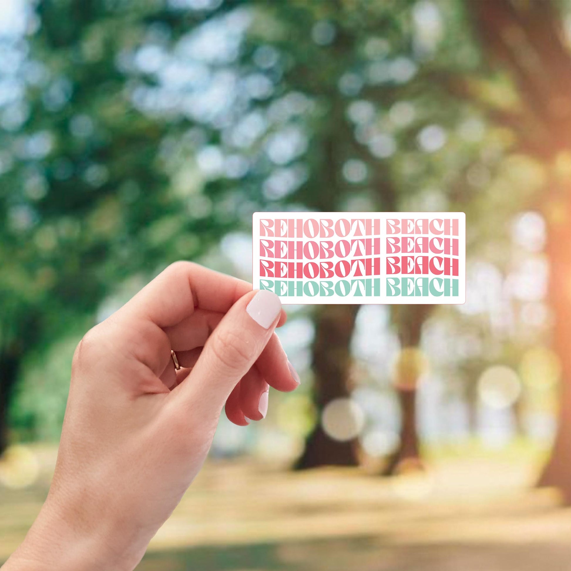 Vinyl Sticker-Retro Wave Rehoboth Beach -2