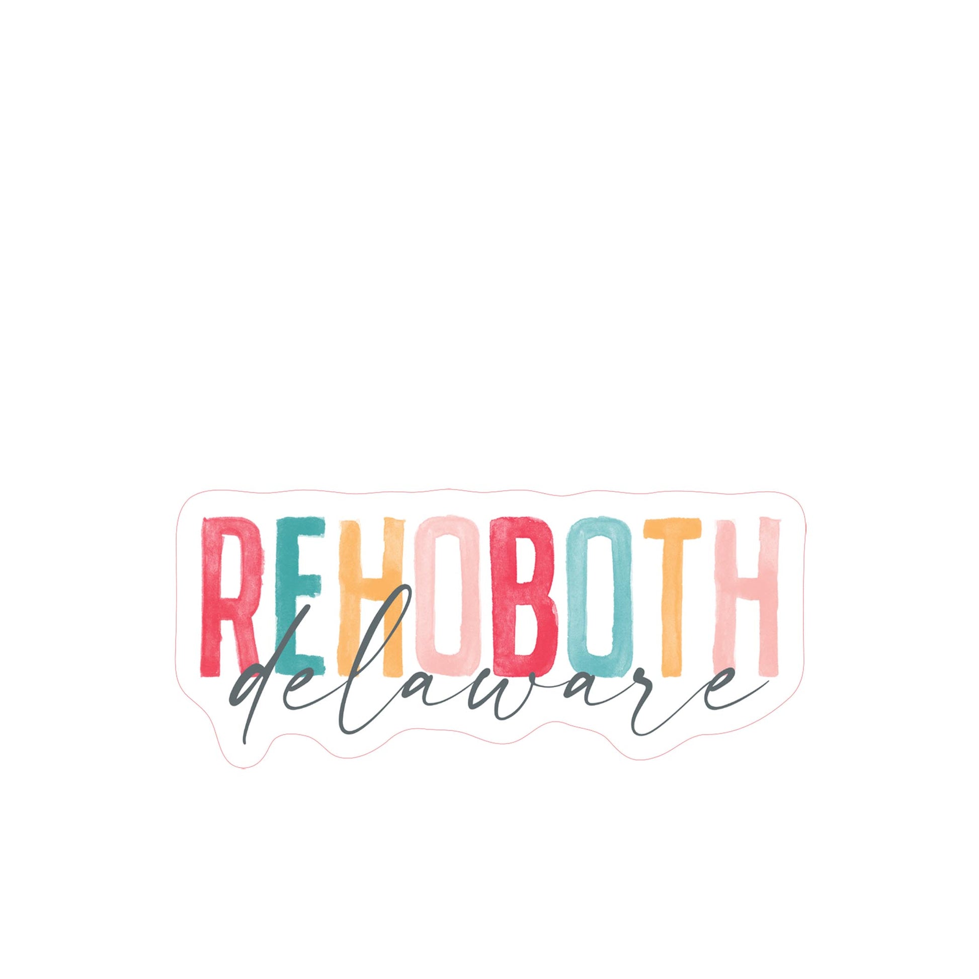 Vinyl Sticker-Watercolor City Rehoboth Delaware -3