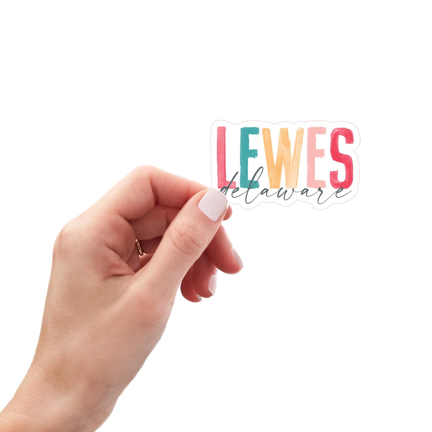 Vinyl Sticker-Watercolor City Lewes Delaware -0