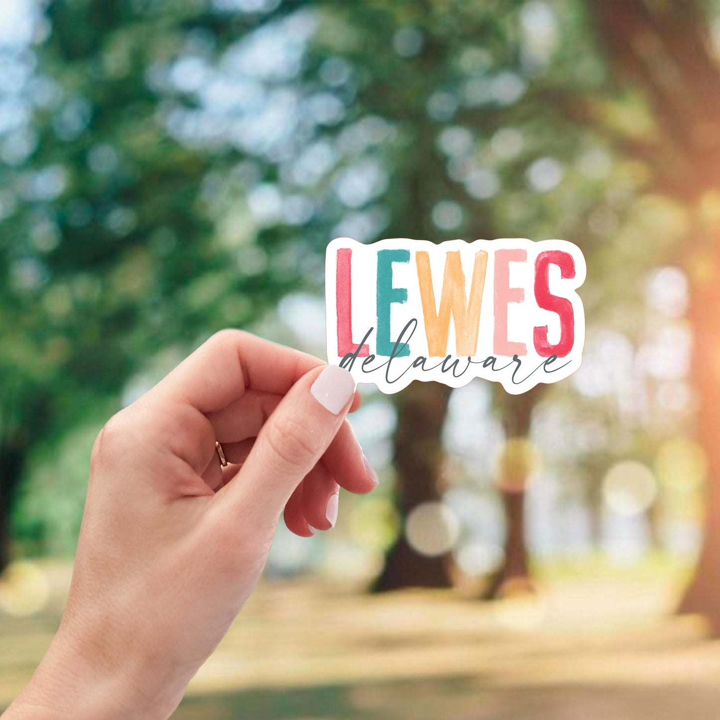 Vinyl Sticker-Watercolor City Lewes Delaware -2